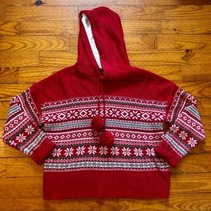 Holiday Snowflake Hooded Sweater